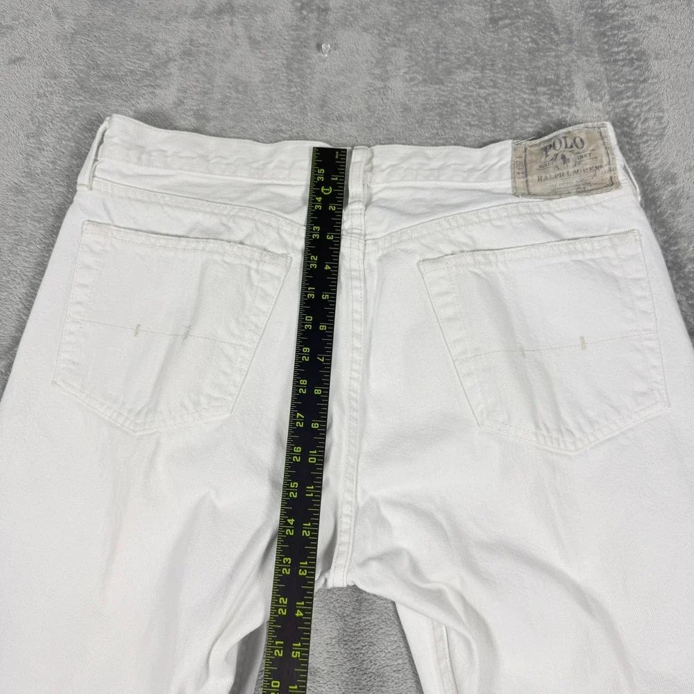 Polo Ralph Lauren Mens 34x32 Y2K Classic Fit Hudson White Straight Leg Denim